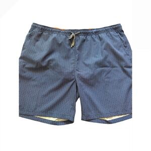 Peter Millar Seaside Collection Blue Orange Geometric Swim Trunks Mens XXL